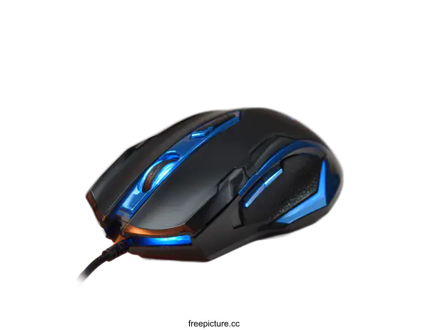 [Transparent Background PNG]Modern Black and Blue Computer Mouse