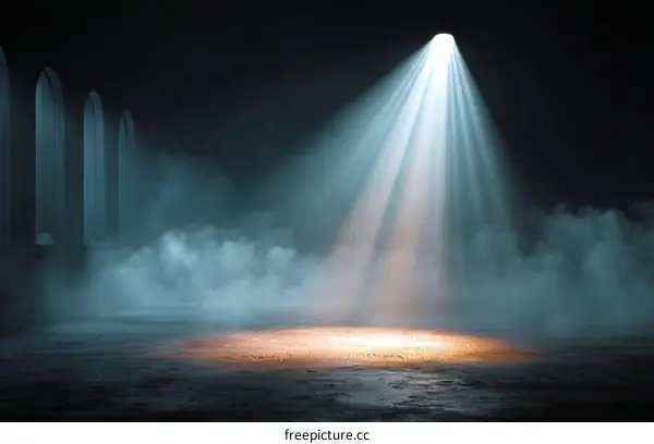 Mysterious Empty Hallway with Spotlight