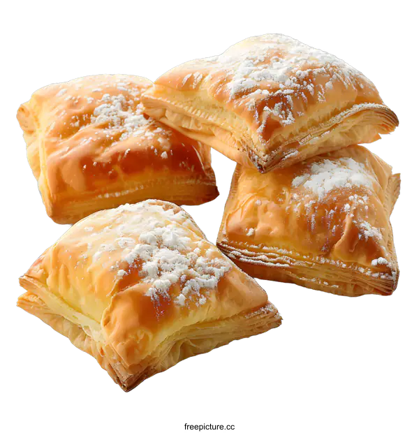 [Transparent Background PNG]Four Portuguese Custard Tarts