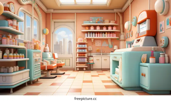 Retro 1950s Pharmacy Illustration