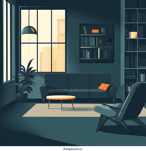 Modern Living Room Interior Design with a Window View