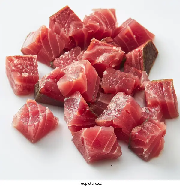 diced raw tuna