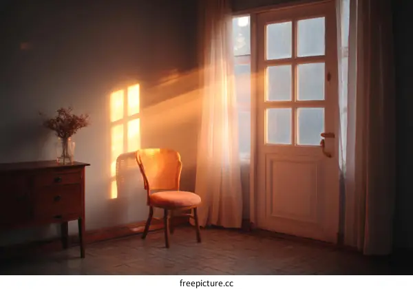 Golden Sunlight Streams into a Cozy Room