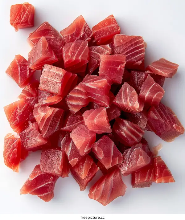 diced raw tuna