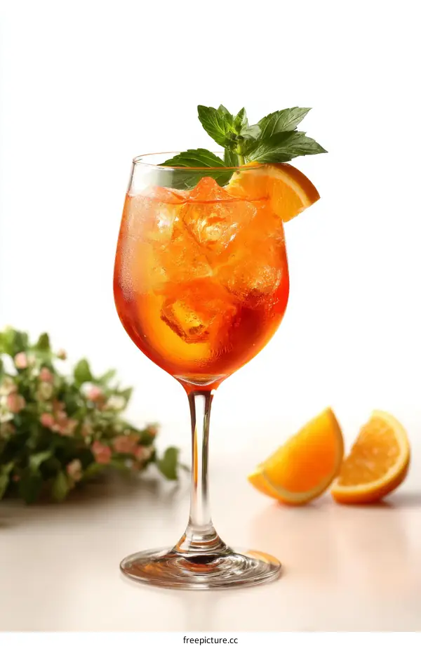 Orange Aperol Spritz Cocktail in Glass