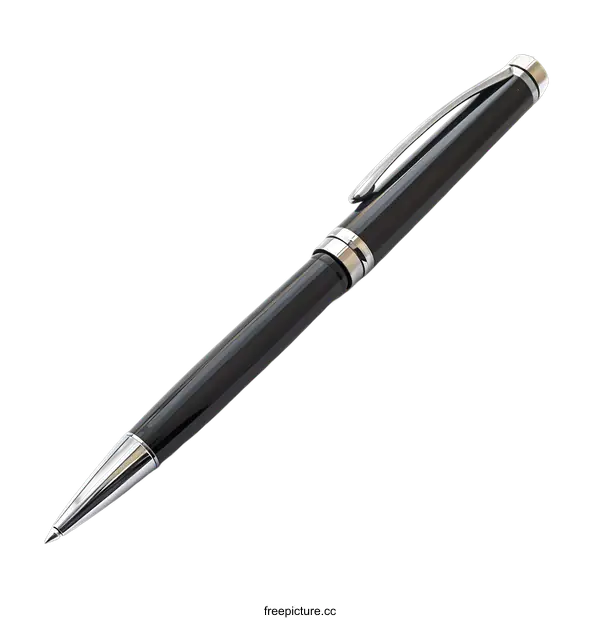 [Transparent Background PNG]Black Ballpoint Pen Isolated On transparent background