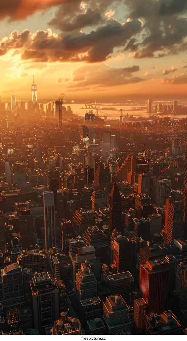 Manhattan Skyline at Sunset