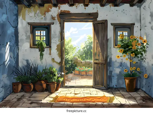 Open Door to a Garden Oasis