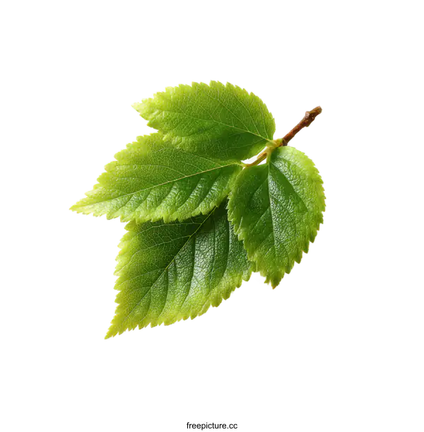 [Transparent Background PNG]Fresh Green Leaves on a Branch