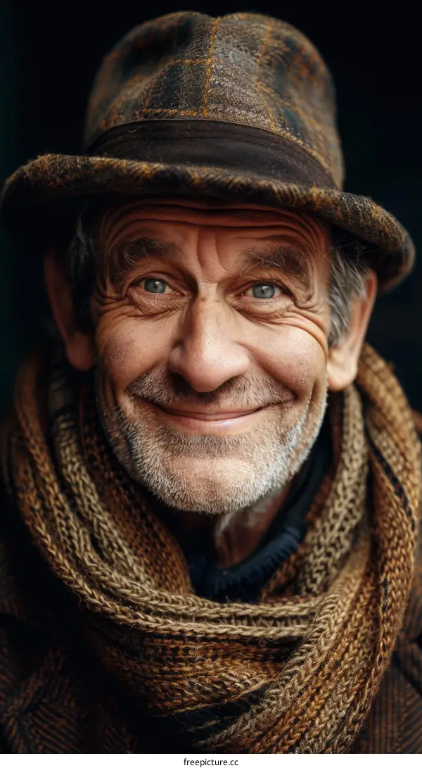 Closeup Portrait of a Smiling Senior Man
