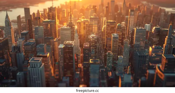 Sunrise over the Cityscape Illustration