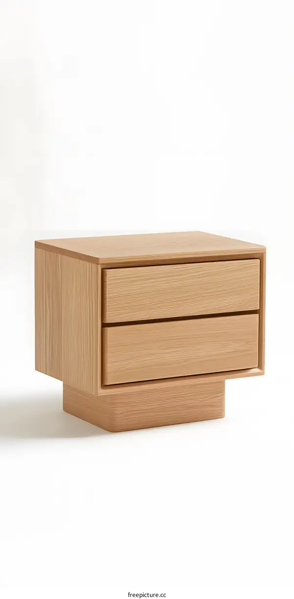 Wooden Nightstand With Two Drawers