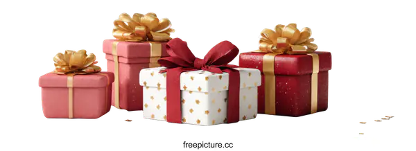 [Transparent Background PNG]Gift Boxes with Festive Decorations