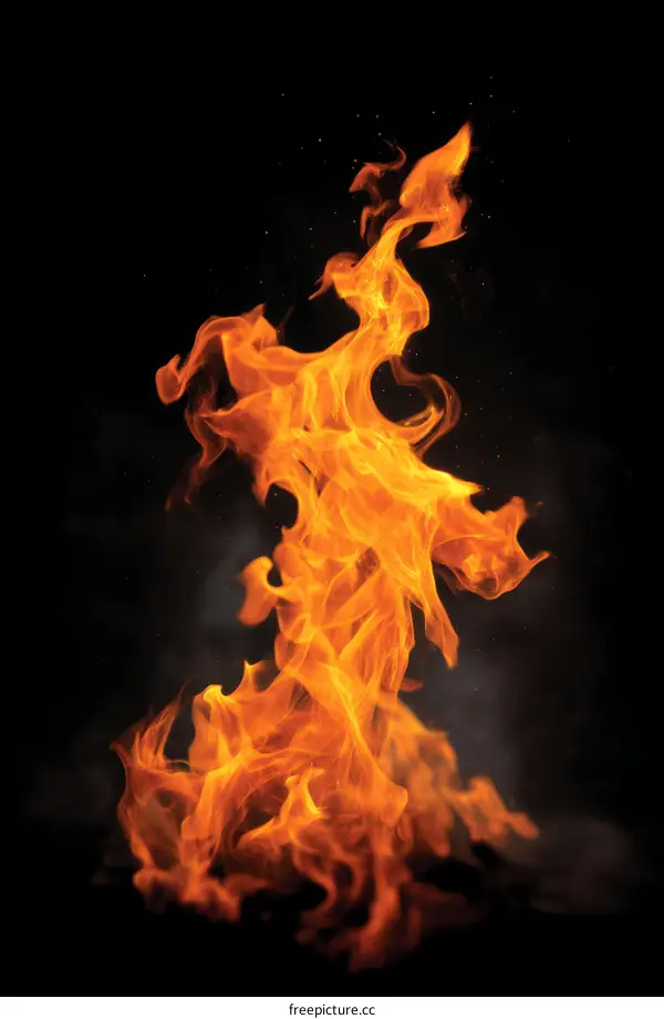 Fiery Flames Against a Dark Background