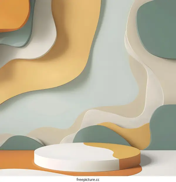 Abstract Background With Minimalist Style and Curved Shapes