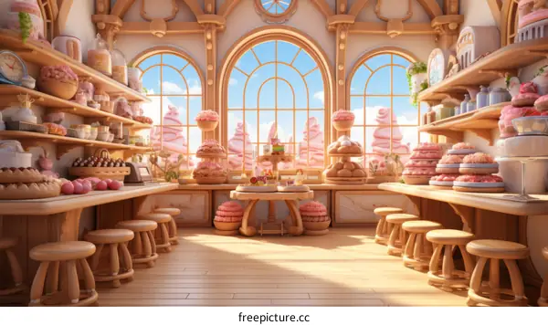 Pink Pastel Bakery Interior