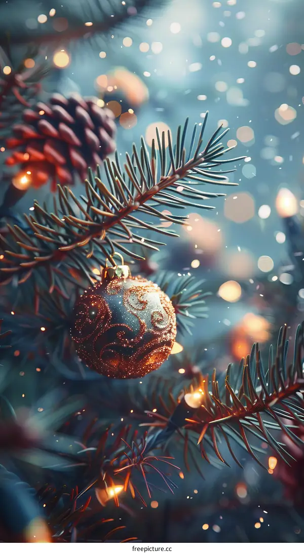 Christmas Tree Decorated with Festive Decorations for Festive Season