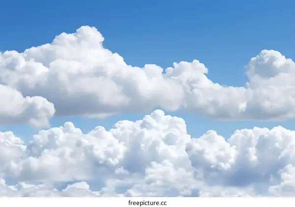 Beautiful White Clouds Floating in a Blue Sky