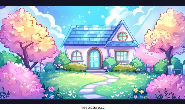 Small cottage in the middle of a beautiful landscape