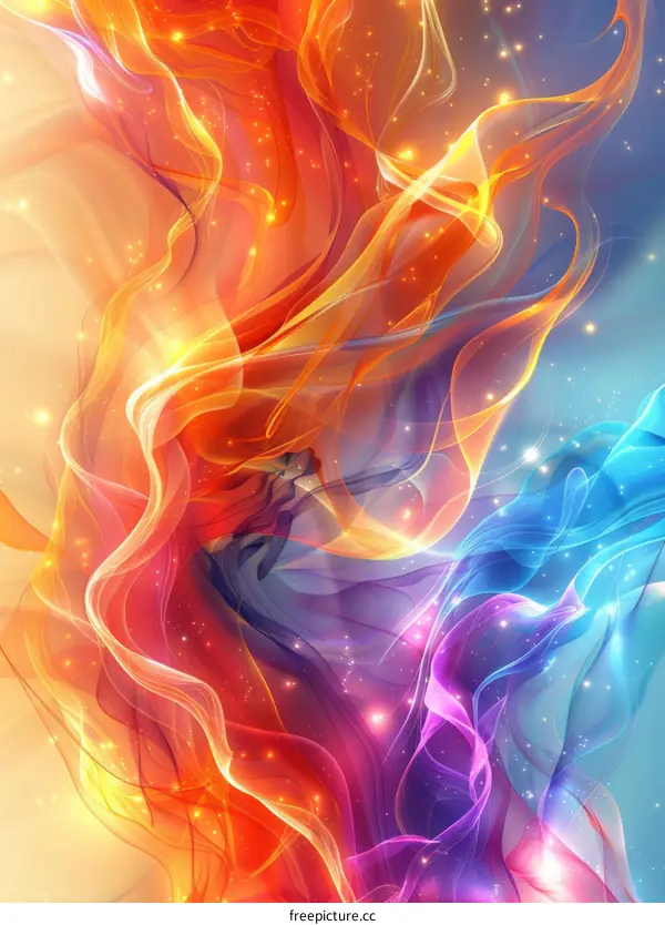 Abstract Colorful Flowing Lines
