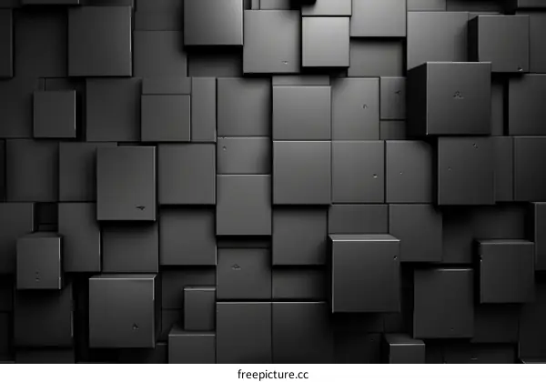 Black 3D cubes background