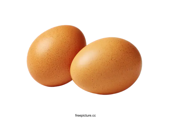 [Transparent Background PNG]Two Brown Eggs Isolated on White Background