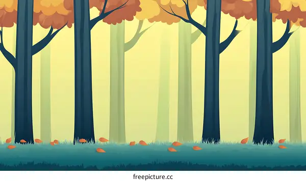 Autumn Forest Landscape Illustration