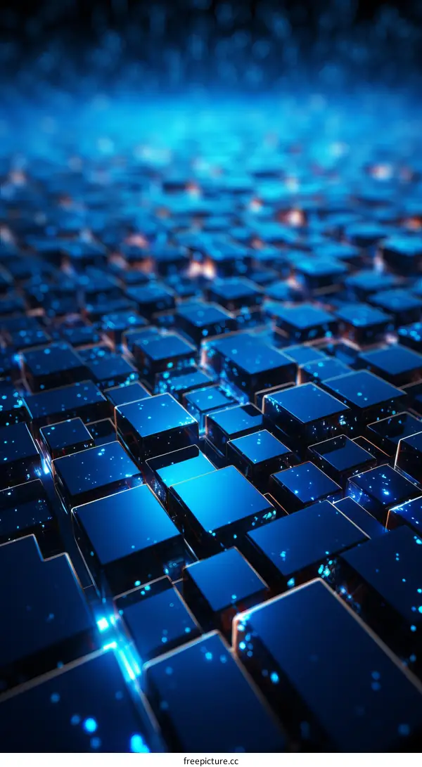 Blue Glowing Cubes Business Background