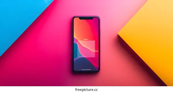 Phone on Colorful Background