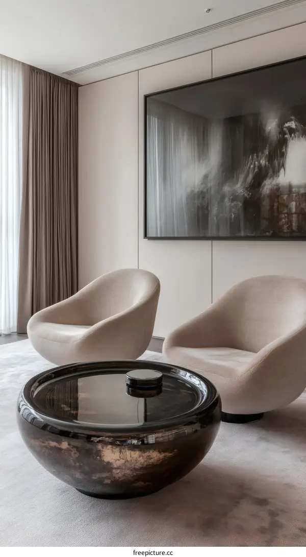 Modern Living Room with Unique Coffee Table