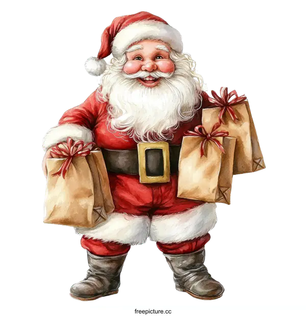 [Transparent Background PNG]Santa Claus with Christmas Gifts
