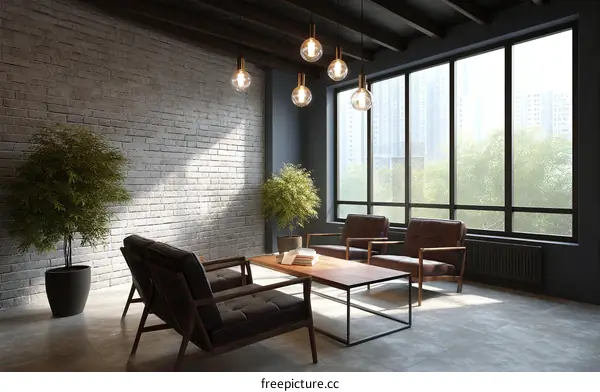 Modern Industrial Loft Style Living Room Design