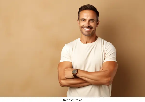 Handsome man with crossed arms