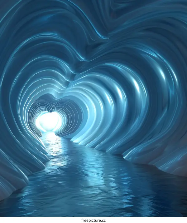 Blue Heart-shaped tunnel
