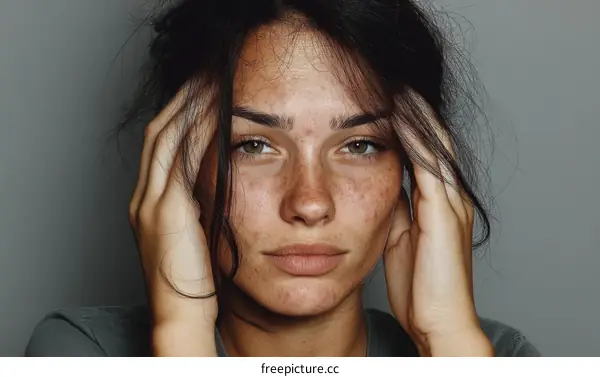 Close up Portrait of a Woman with Facial Issues
