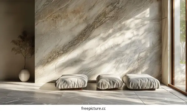 Modern Minimalist Interior Design with Stone Wall