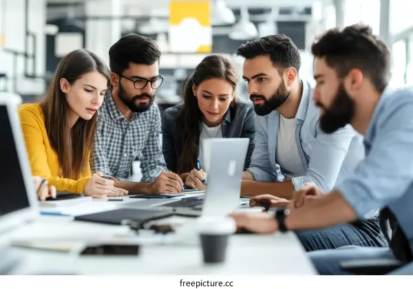 Diverse Group Collaboration in Modern Workplace