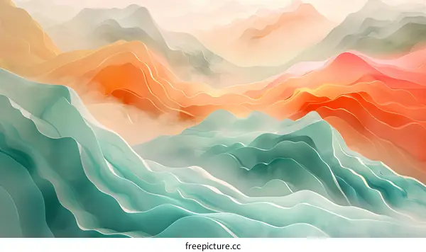 Hand-painted watercolor illustration landscape painting