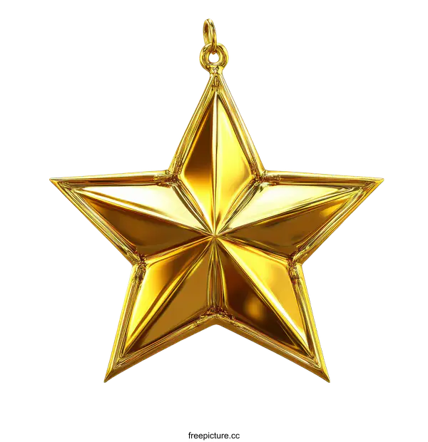 [Transparent Background PNG]Golden Star Ornament Illustration