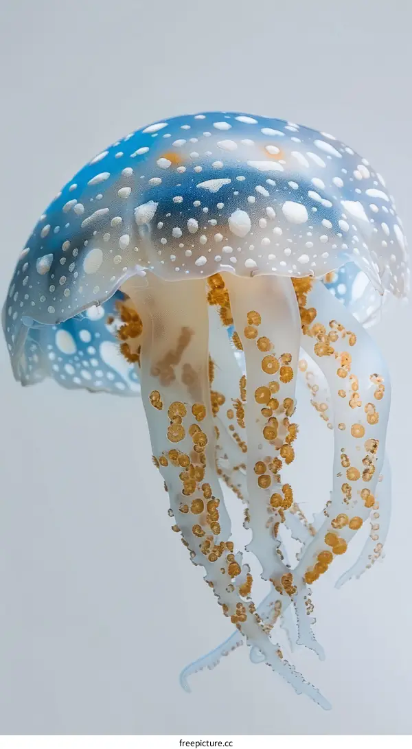A Blue and White Polka Dot Jellyfish