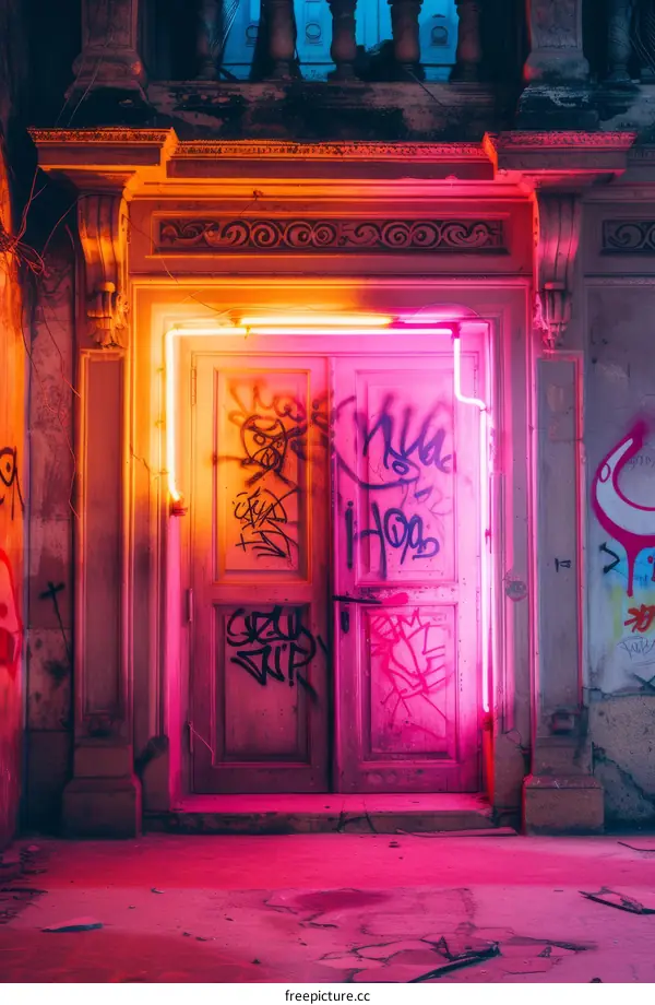 Glowing Doorway in a Dark Building