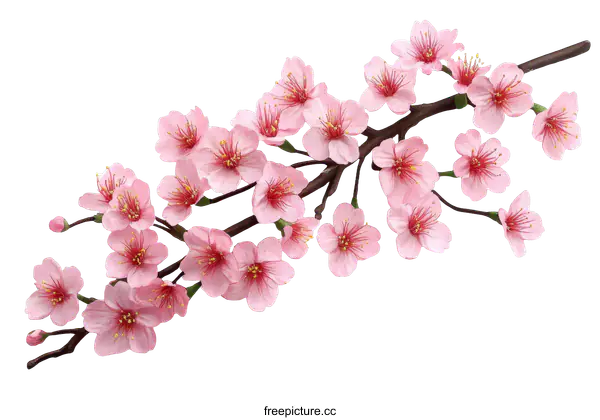 [Transparent Background PNG]Beautiful Spring Cherry Blossom Branch