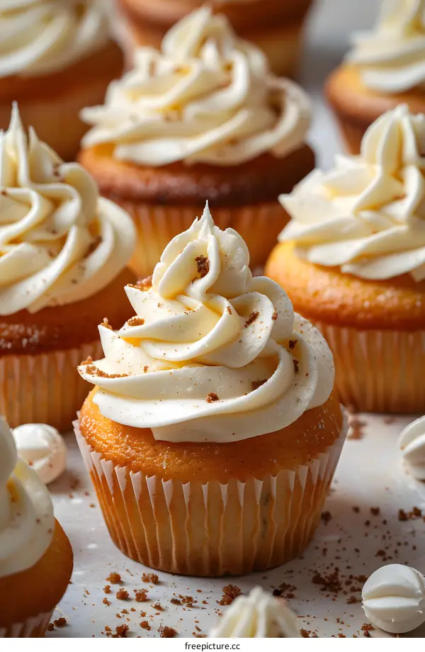 Close Up of Vanilla Cupcakes With Cinnamon Sugar