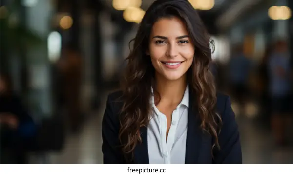 portrait of a young woman in a suit smiling