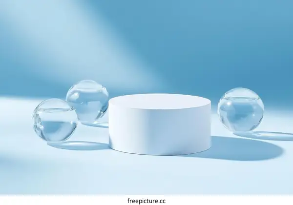 Abstract Geometric Display Stand with Clear Glass Balls