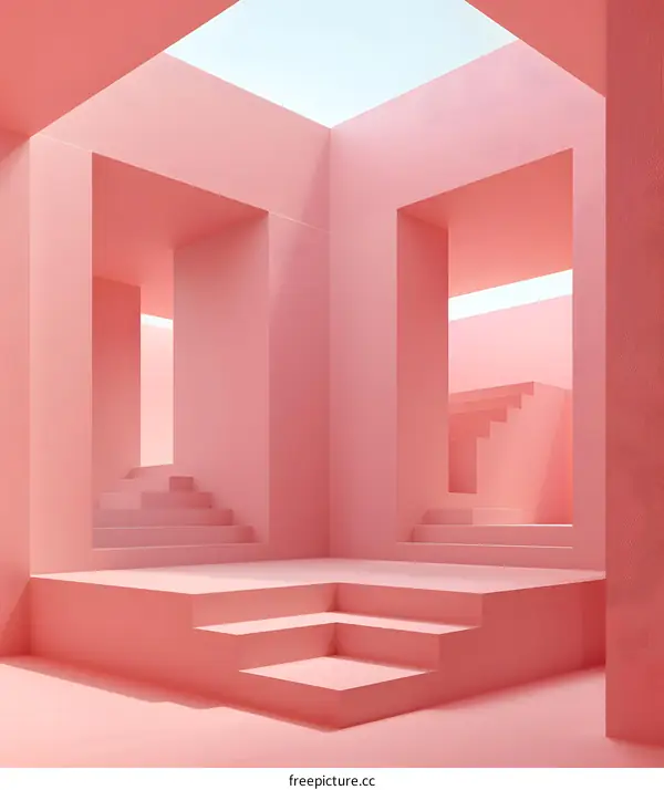 Pink geometric shapes composition