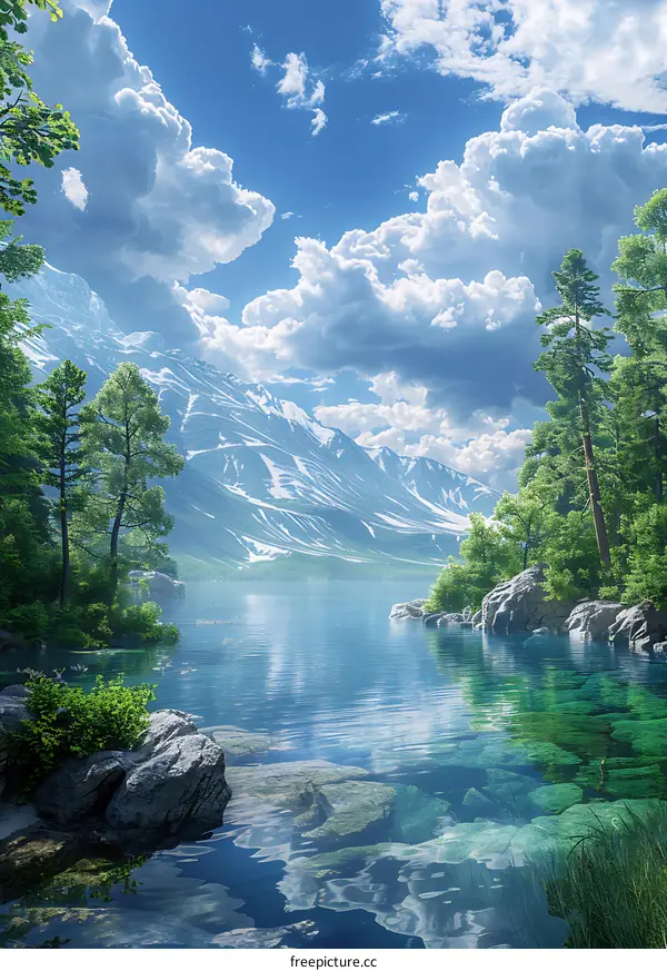 The lake in the fantasy forest