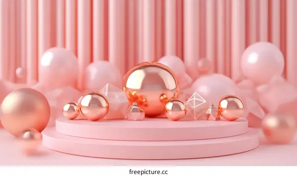 Rose Gold Geometric Decorative Display
