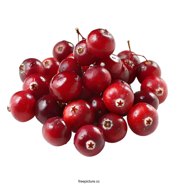[Transparent Background PNG]Fresh Cranberries on White Background