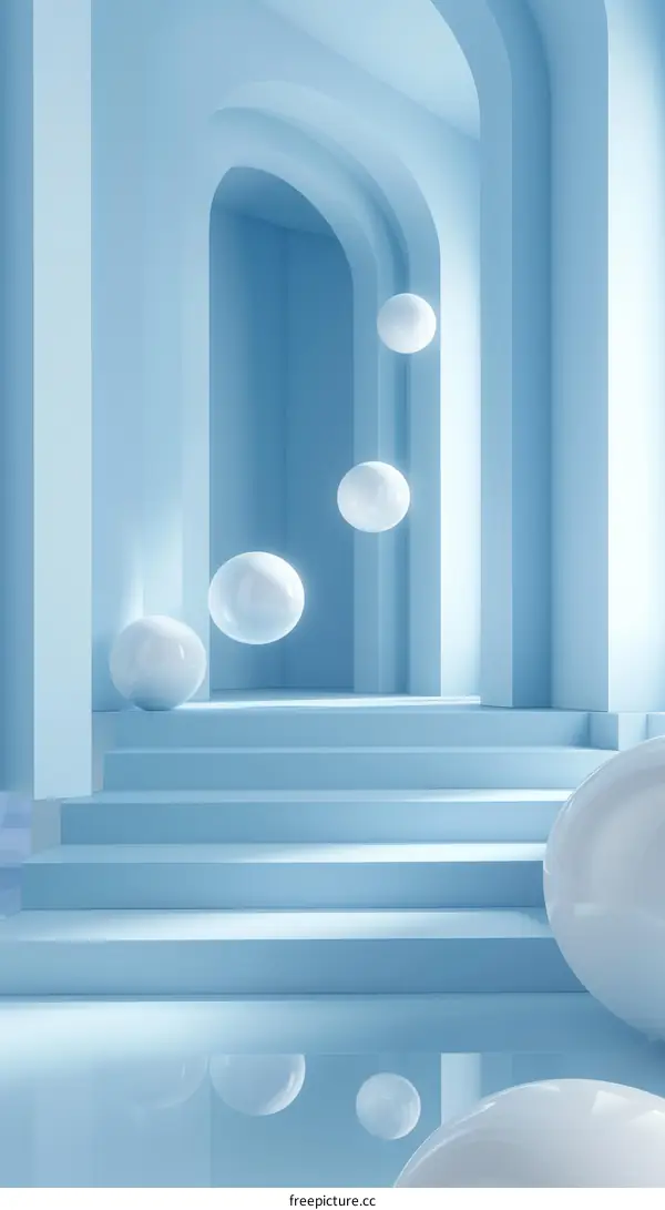 Blue geometric shapes composition